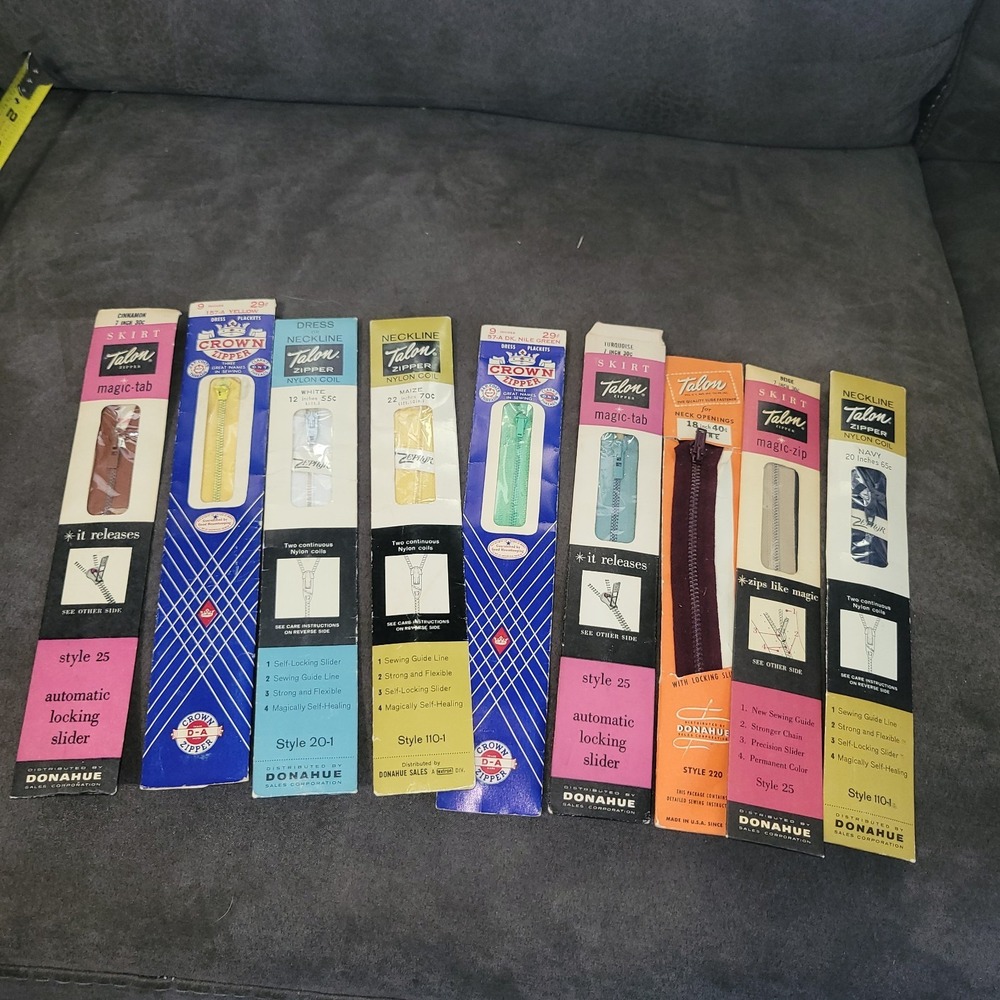Talon Vintage Zippers variety of sizes and colors New 9